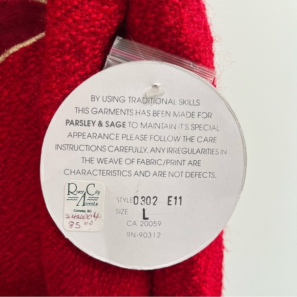 Parsley & Sage Red Hat Society Applique Jacket Button Front Long Sleeve Large - Picture 11 of 11